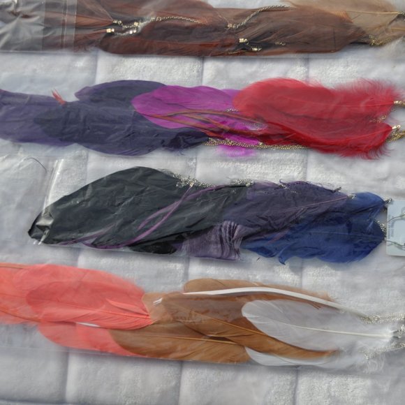 feather earring Lightweight Fancy Bohemian style. LOT OFF 4 PAIRS - Picture 3 of 7